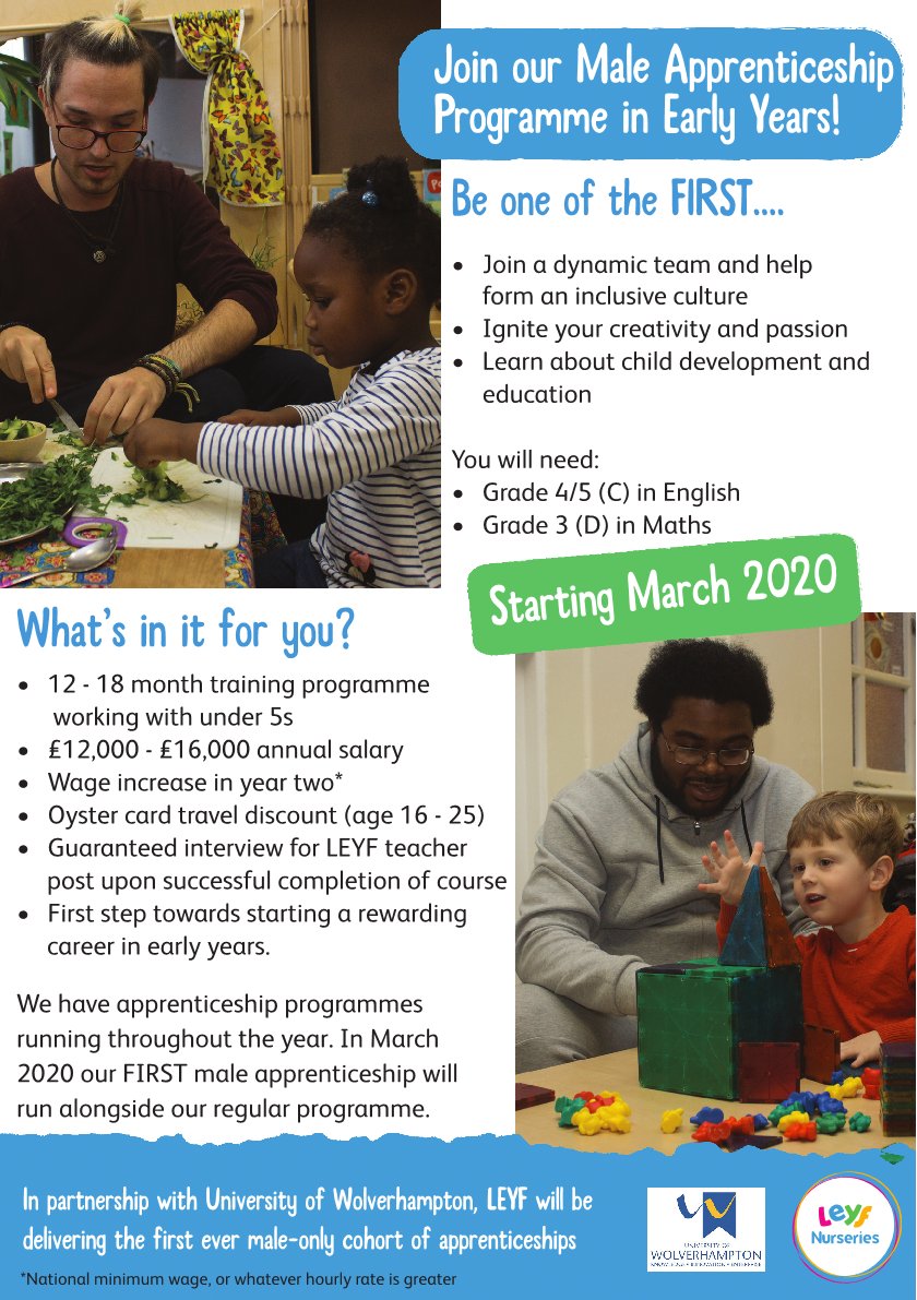JuneOSullivan's tweet photo. I am hoping to see my current 8.2% of male staff increase. I would really like to hit 10%. This is why we are running a male only apprentice cohort. #MenInChildcare
https://t.co/ERcWI0QPr7
@fatherhoodinst @MITEYUK @menchildcareirl @M_I_C_York @LEYFonline @LEYFcareers https://t.co/m3GZbcnb5f