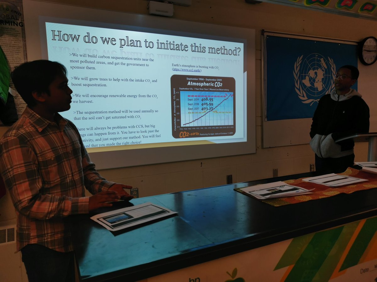 MrDulku's tweet photo. The #ClimateHacking committee recognizes the nation of the United States presenting #CarbonSequestration as a #carbonsink for the @UNEP before we adjourn, followed by a final discussion and voting after the weekend #geoengineering @WWhighschool @FMPSD #YMM https://t.co/Wpdm4DBuIQ