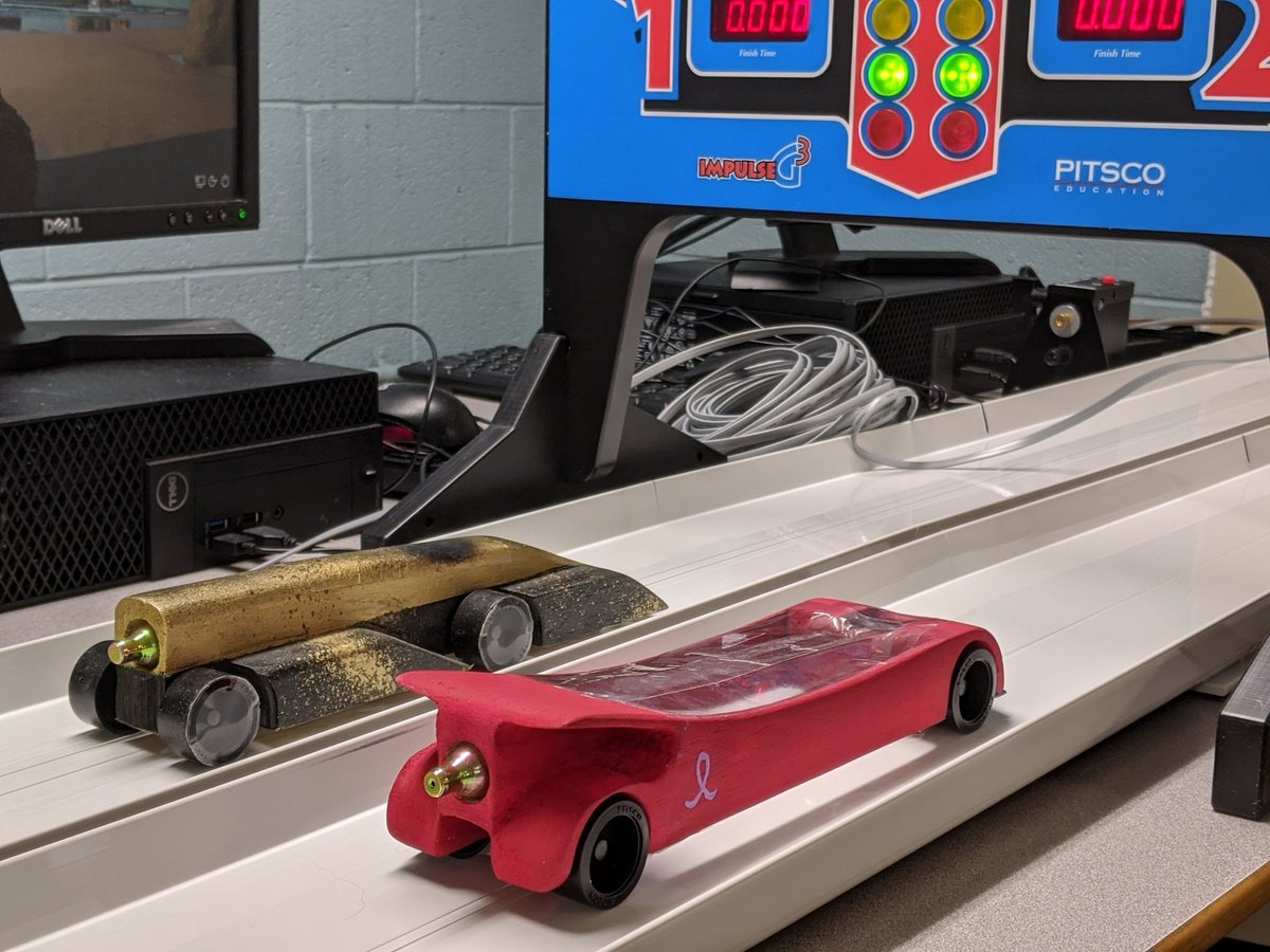 tech_swc's tweet image. Congrats to Dawson Woytaz for winning the TDJ Co2 car drag race challenge with a .564 sec time. 2nd place Orian Falk-Dotan, 3rd place Thanasi Macris. Job well done!!