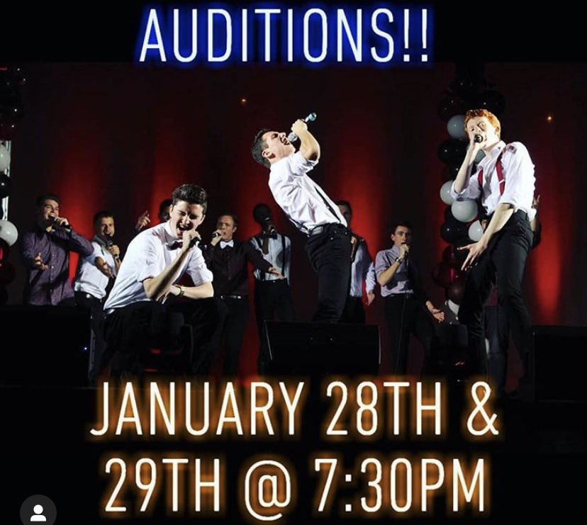 VTNattySharp's tweet image. It’s almost time for auditions! Prepare a verse and a chorus and meet us in Squires on the 28th or 29th! We hope to see you soon! 👔