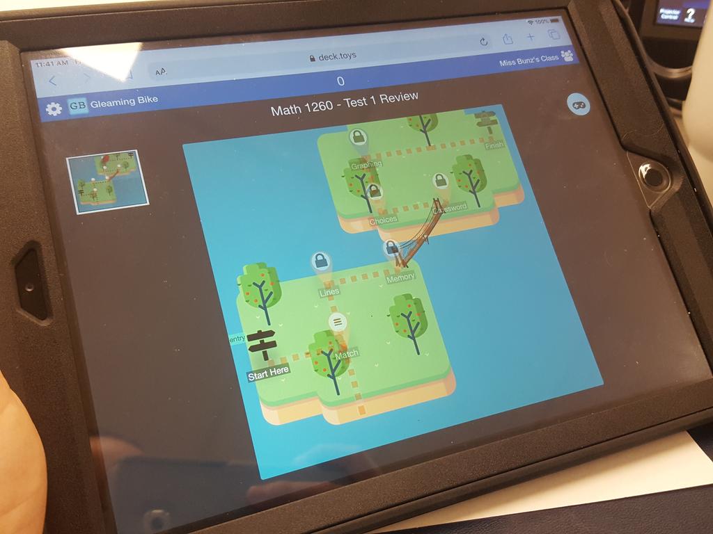 rtrotter08's tweet photo. Reviewing for our Test by racing to the finish line. Thanks @DeckToys! #edutech #makemathfun @niagara_pr @niagaracollege #myncstory https://t.co/xP8XDEuY8e