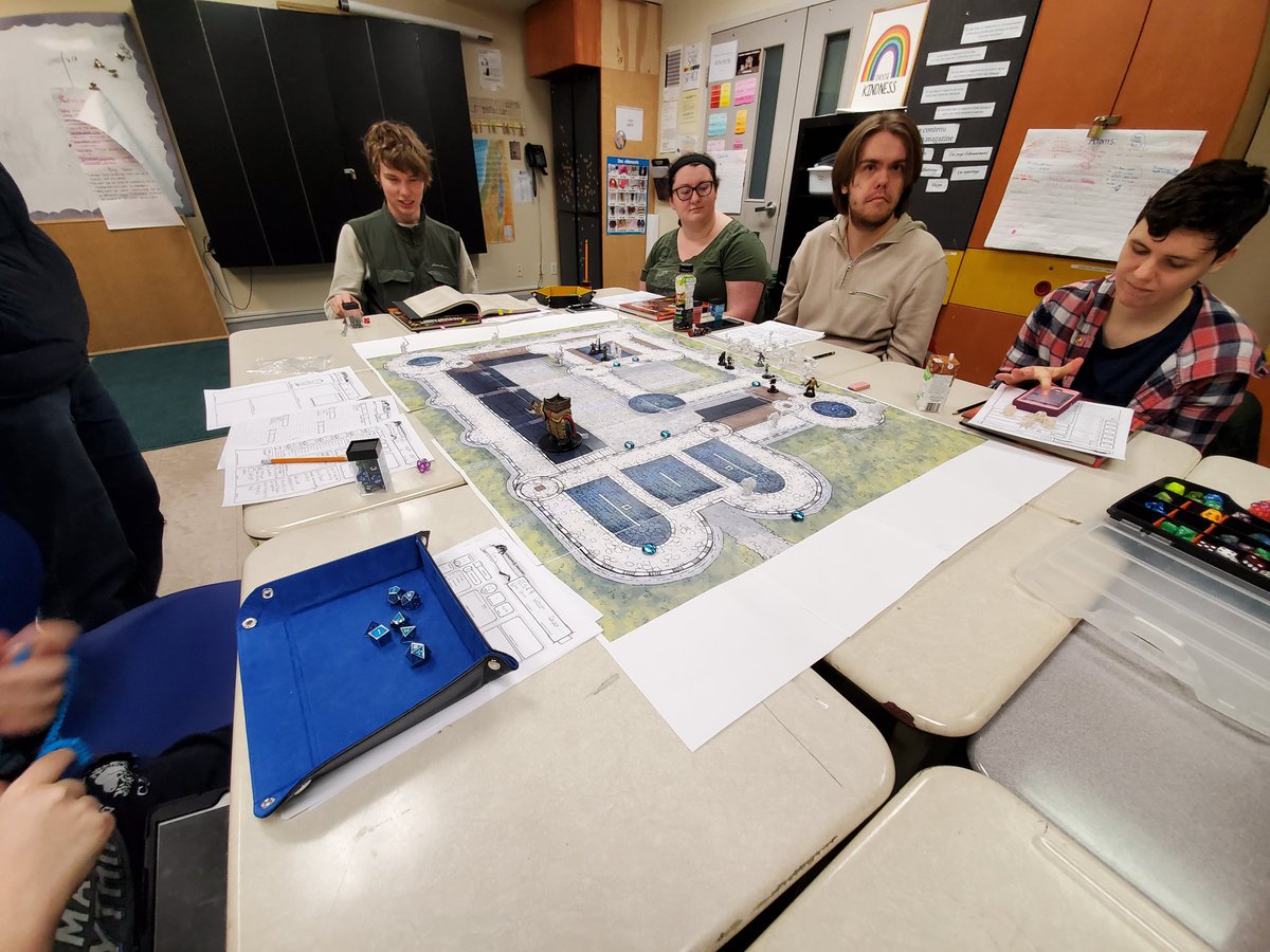 levelupgamingCA's tweet photo. Taking things to another level with @Wizards_DnD miniatures and a gorgeous map by @2minutetabletop!!! Our participants were really engaged by these visual aids! #autismawareness #socialskills #dungeonsanddragons https://t.co/kfToKflcoG