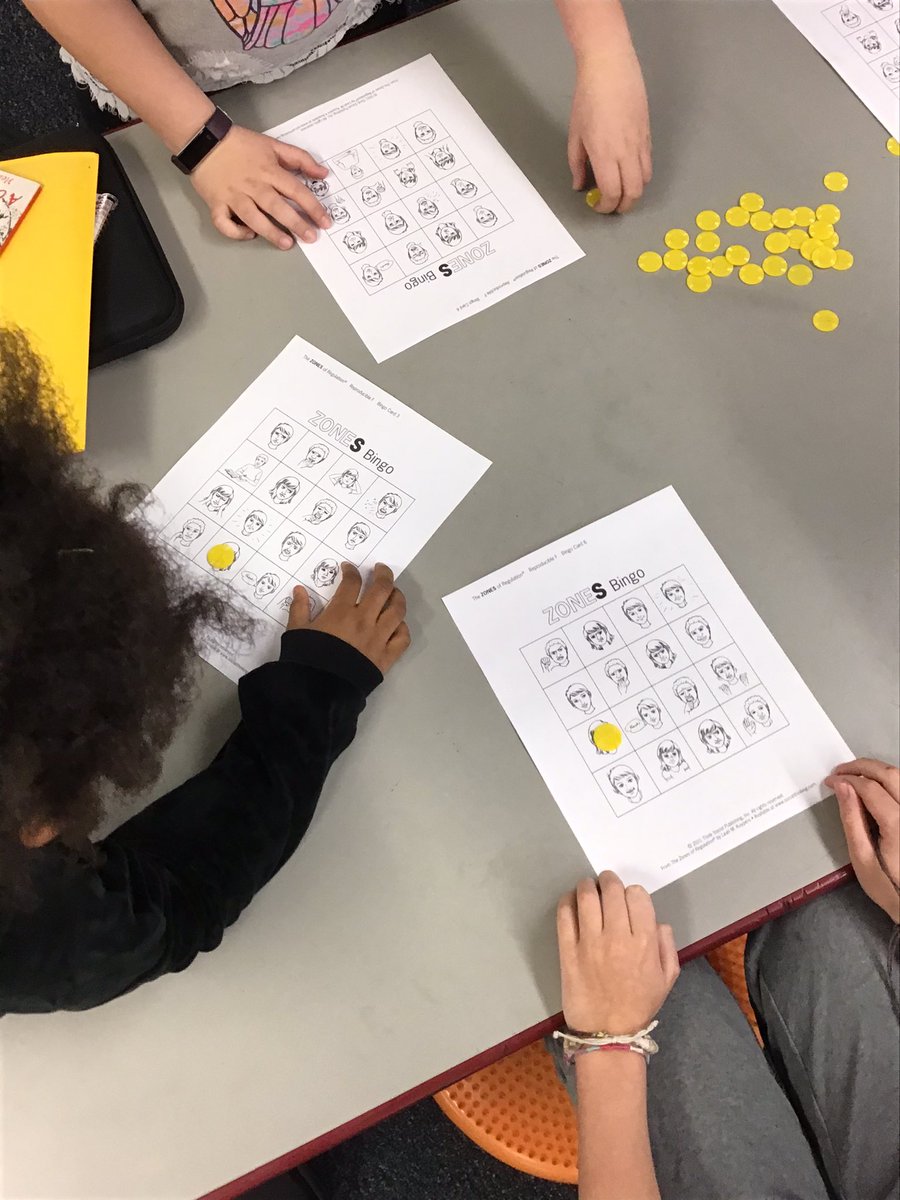Working on recognizing emotions while learning about the zones of regulation #HillcrestProud