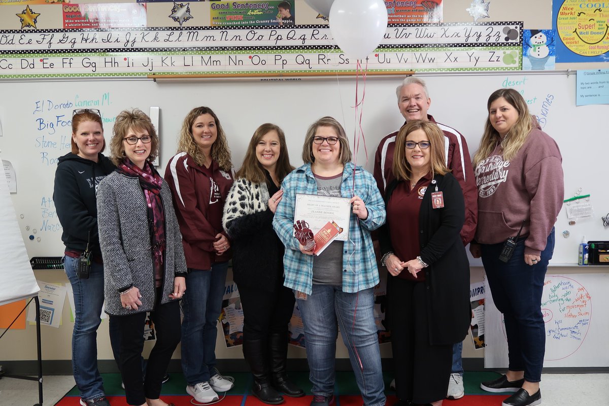 redoakisd's tweet photo. Congratulations to the #ROISD January Heart of a Teacher Award recipients! We appreciate all of our ROISD teachers and their service and dedication to their students! #4Talons https://t.co/D7J6W5z4jB