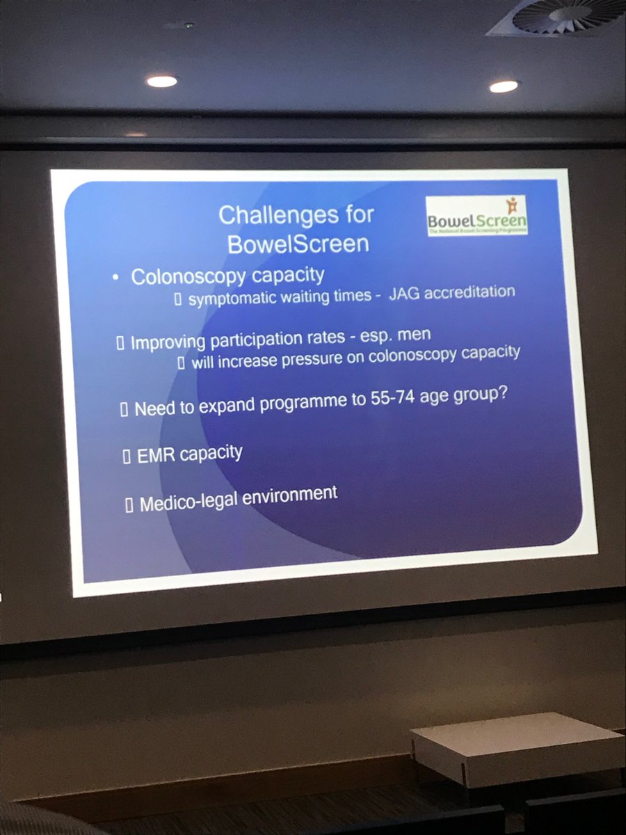Excellent presentation by Professor Mac Mathuna, Clinical Director of BowelScreen at Grand Rounds <a href="/CERC_UHL/">Clinical Education & Research Centre</a> today <a href="/ULHospitals/">Follow @HSEMidWest</a>