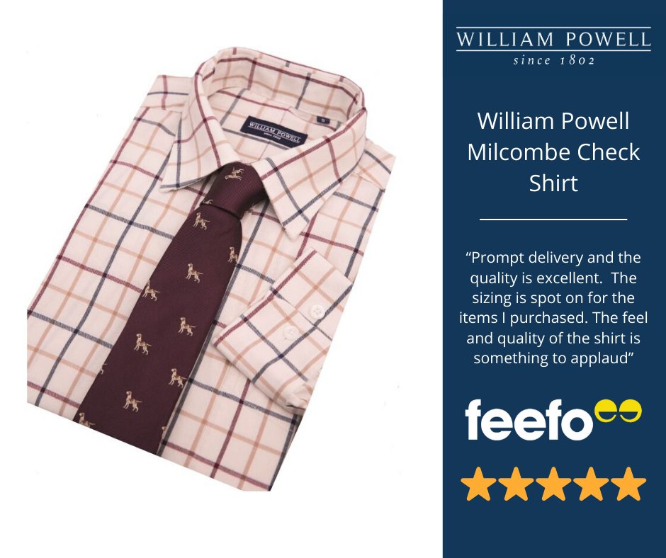 William__Powell's tweet photo. The soft minimal iron cotton fabric of the William Powell Milcombe Check Shirt is cut to a longer length for all-day comfort. Many people enjoy this shirt, but don't just take our word for it, check out our Feefo Reviews! https://t.co/OhYeLGpAj8
#FeefoFriday #WilliamPowell https://t.co/VqoAmruKtz