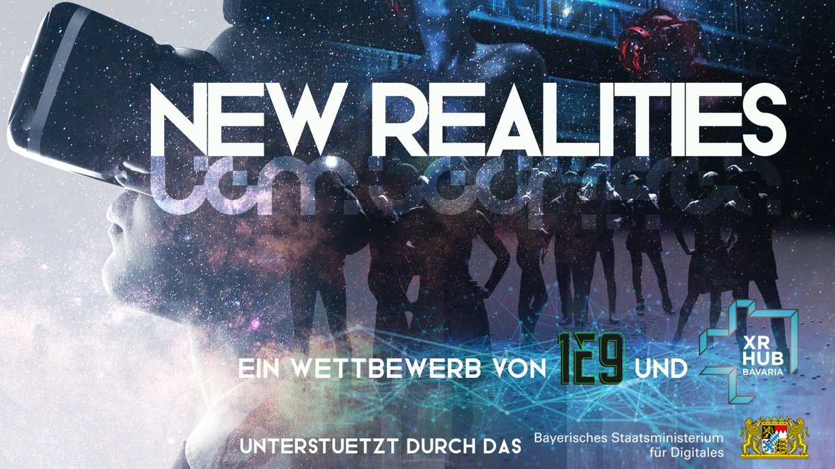 Ihr habt Ideen, Visionen und Träume, wie die Welt mit #VR, #AR, #XR noch spannender und besser werden kann? Dann bewerbt euch bei "New Realities", einem Wettbewerb von 1E9 und dem XRHUB Bavaria. ⚡️ 1e9.community/t/new-realitie…