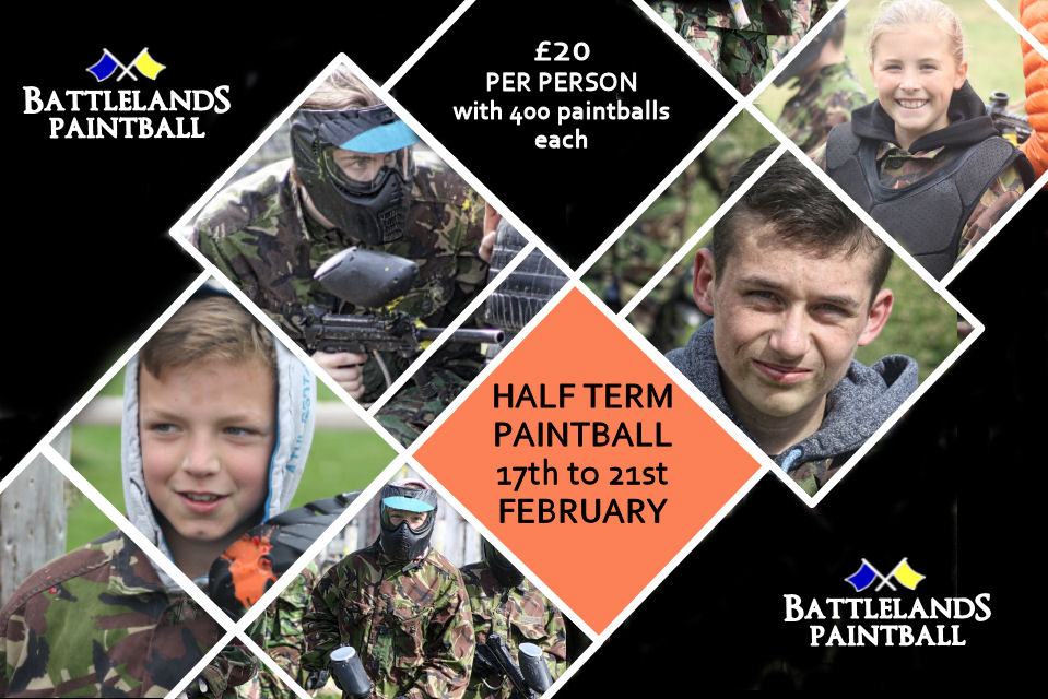 FEBRUARY HALF TERM DEAL - Just £20 per person which includes all necessary equipment, protective clothing, free glove hire, padding and a whopping 400 paintballs each.  <a href="/EatSleepLiveHfd/">Eat Sleep Live Herefordshire</a> <a href="/visit_hay/">visithay</a> <a href="/VisitHfds/">Visit Herefordshire</a> <a href="/WeAreVenturous/">Hereford Activities</a>