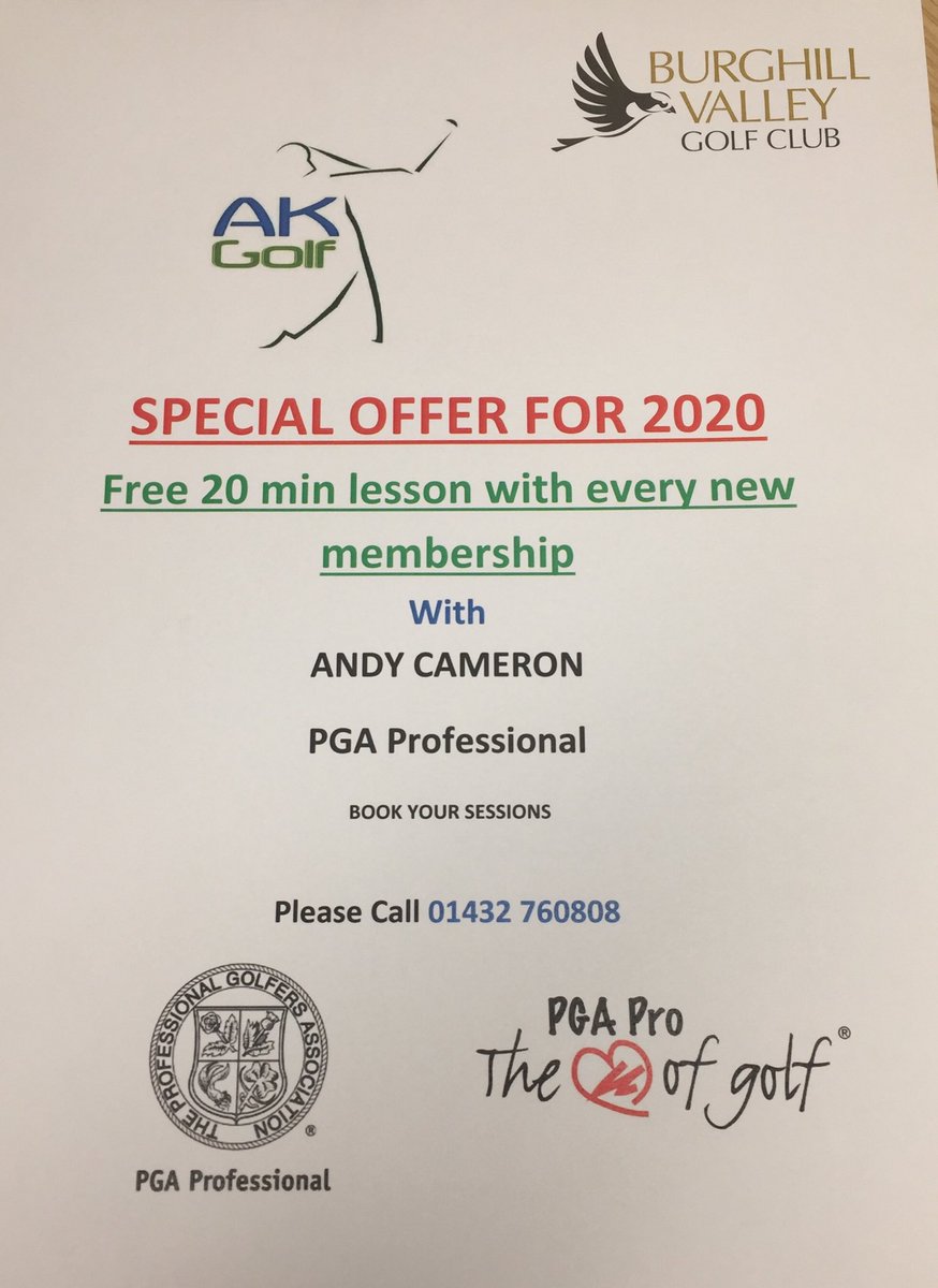 Special Offer for 2020, free lesson with every new membership ⁦<a href="/BurghillValley/">Burghill Valley GC</a>⁩ #golf #learn  #coaching #newhobby #bvgc #burghill #akgolf
