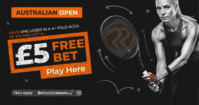 PremierPunt's tweet photo. 🎾Get something back if your #AusOpen 4+ Acca has 1 loser🎾

⚡️Our Offer⚡️ Get a £5 Free Bet if one selection in a £10 4+ fold multiple bet lets you down. Terms &amp; Conditions apply. 18+

☀️Full Details☀️https://t.co/cW86pQFgsd https://t.co/4oKBmWte3X