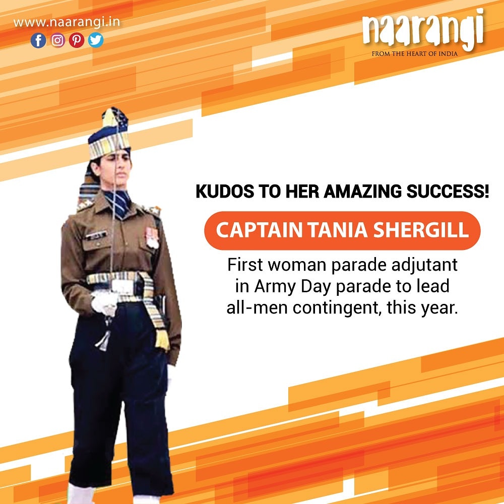 NaarangiCrafts's tweet photo. A woman is unstoppable when she decides what she wants to do in her life. @naarangicrafts wishes Captain Tania Shergill on her outstanding achievement.

#NaarangiCrafts #ProudMoment #IndianArmy #Captain #TaniaShergill  #RDParade2020 #RepublicDay2020 https://t.co/k7Pd1PI5p8