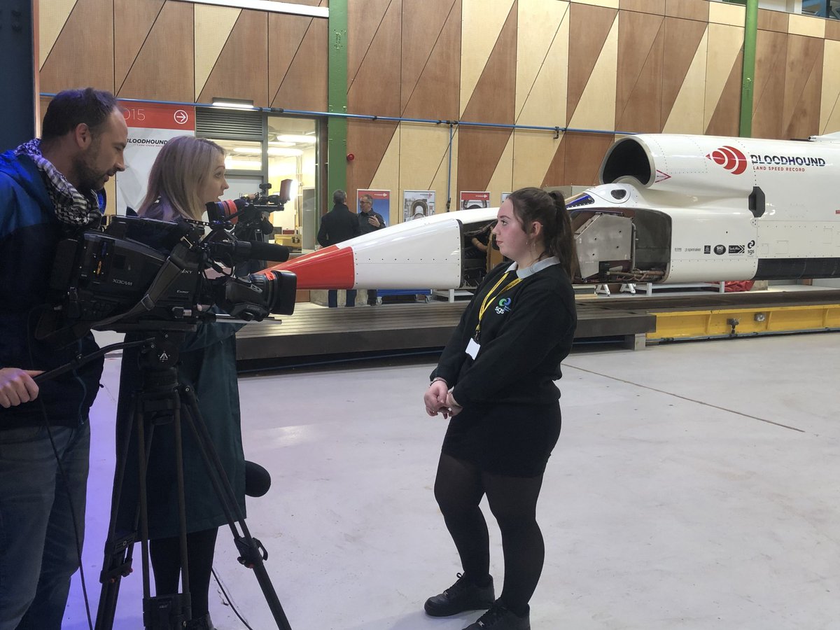 berkeleygutc's tweet photo. Great opportunity for our students to be interviewed about @Bloodhound_LSR for @itvwestcountry and @BBCBristol https://t.co/Q9d2fiIX43