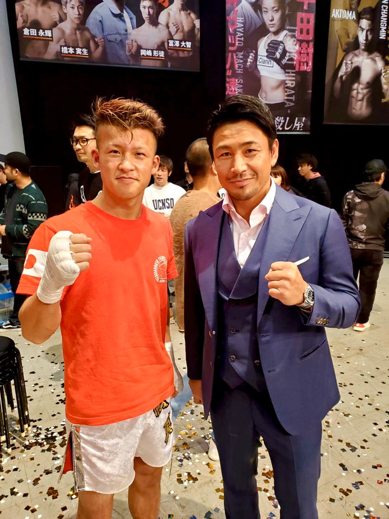 ジュエリー缶 真斗 放送終了後、打ち上げの時に撮って頂いた魔裟斗さんとの2ショット写真