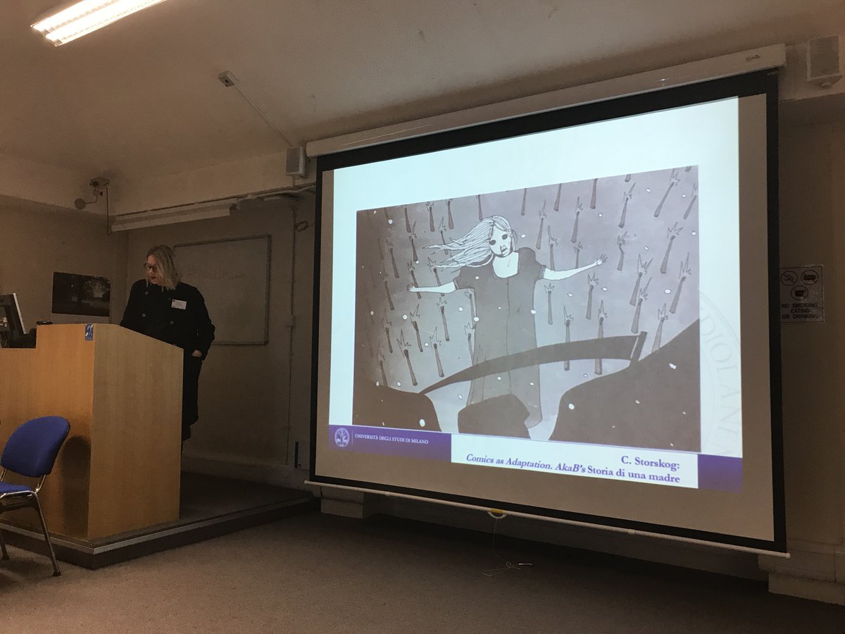 Camilla Storskog on the wordless comic adaptation of a story by H. C. Andersen’s as ‘Storia di una madre’, by Aka B, at Cardiff comics conference #FluidImages