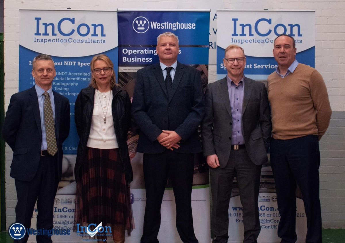 InConUK's tweet photo. InCon MD Paul Whitfield welcomes the @WECNuclear team to their head office in #EllesmerePort as part of the integration process. Marie Blanc President for Outage and Maintenance Services (EMEA) led the delegation and is taking a close interest in how the process is progressing. https://t.co/t0VXrCsE0C