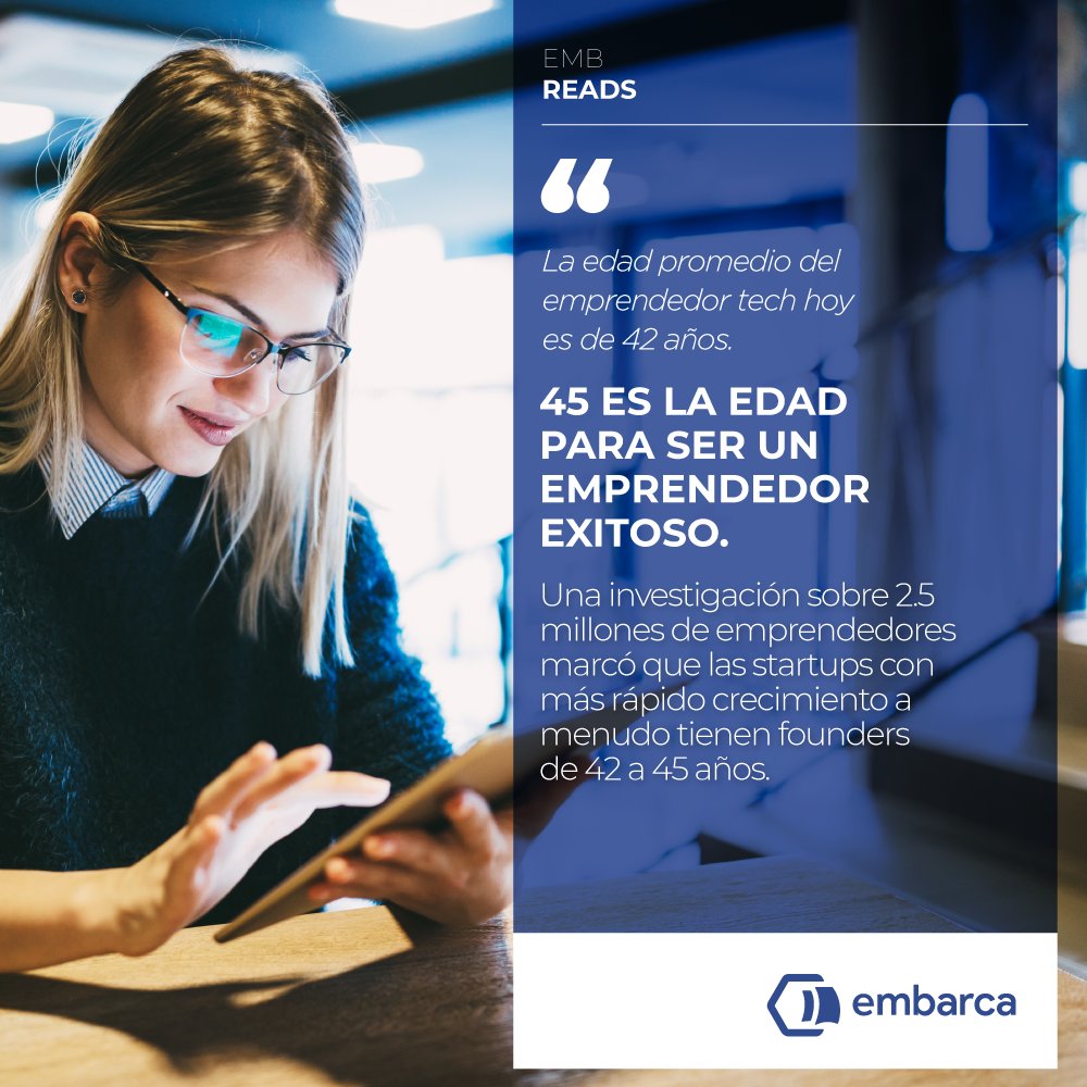 embarcavc's tweet photo. Un Instituto de Massachusetts investigó la conexión entre edad y emprendimientos high-growth, y obtuvo resultados que van en contra de la idea de que los sub30 son los más probables para tener éxito.
Recomendación #EMBRead👉https://t.co/DXcSIVhvrN https://t.co/OCdAvdX6Ve
