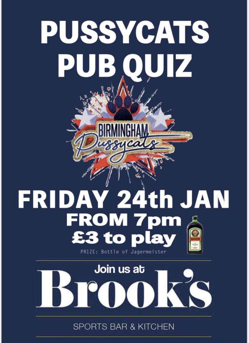 It’s our pub quiz tonight!! Hope to see as many faces as possible down at Brooks at 7🐾🐾🐾