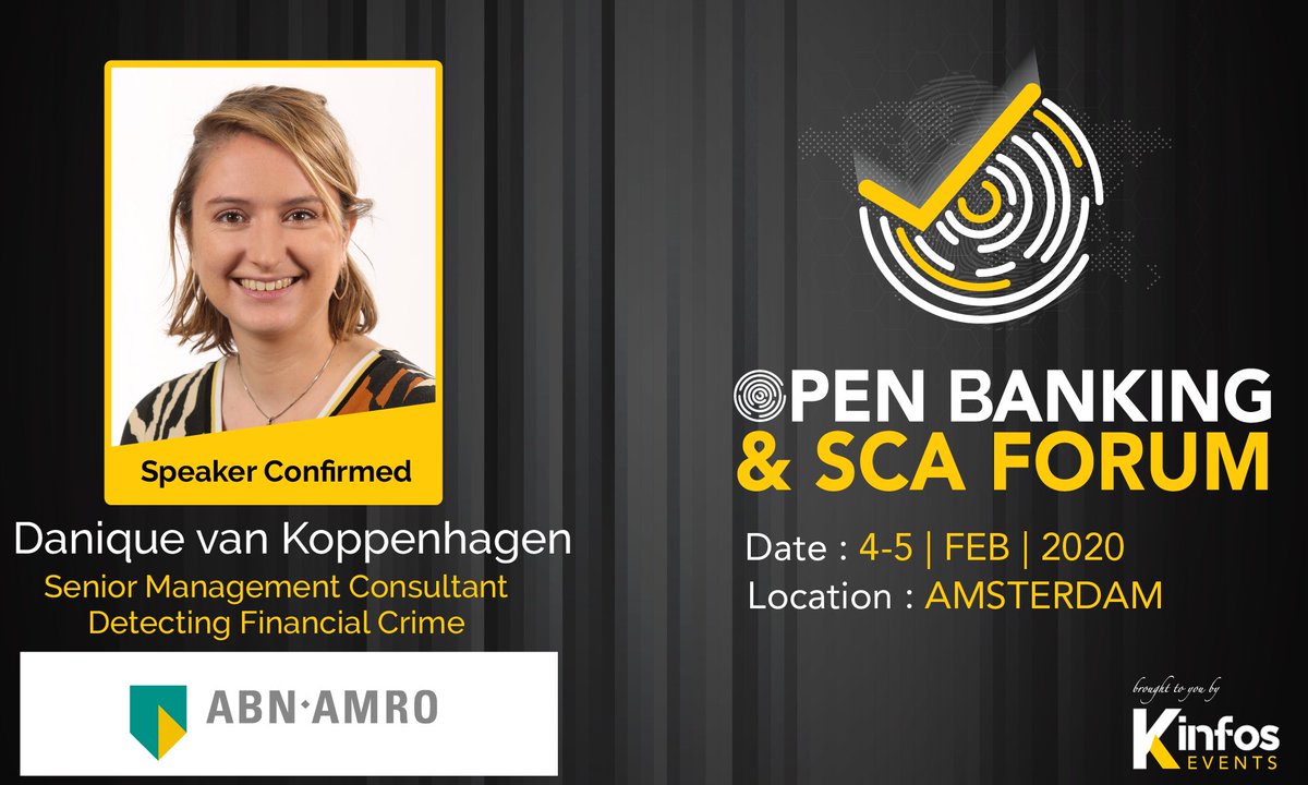 psd3of's tweet photo. Speaker Aboard: Today's on board speaker is Danique van Kopenhagen from @ABNAMRO  bank who will be representing at Open Banking &amp; SCA Forum, Amsterdam 2020. By @kinfos_events @OB_SCA https://t.co/tAIK3bYJCe