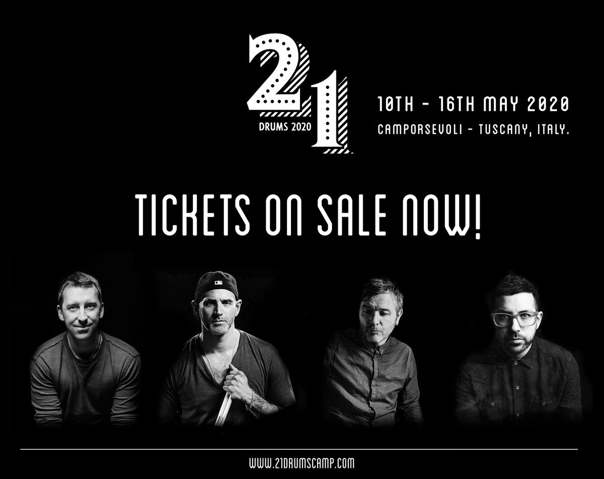 MusicMakerEire's tweet photo. Attention Drummers!

We are delighted to confirm that Ticket Sales for 21 Drums Italy 2020 Camp are now open and available at the link below. We have finance options available for Irish based participants too!

More Info: https://t.co/XH3oEp5Iev
Tickets: https://t.co/085L6EX61v https://t.co/tP0NuXXSky