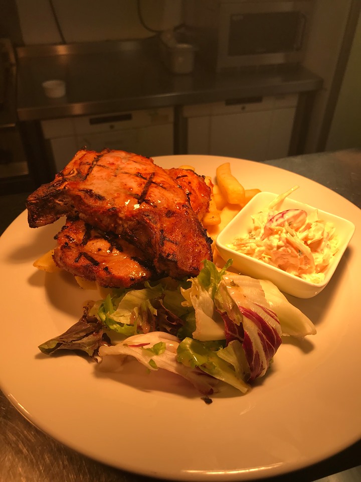 Don't forget we have a special bored. One of the choices is spicy pork chops.