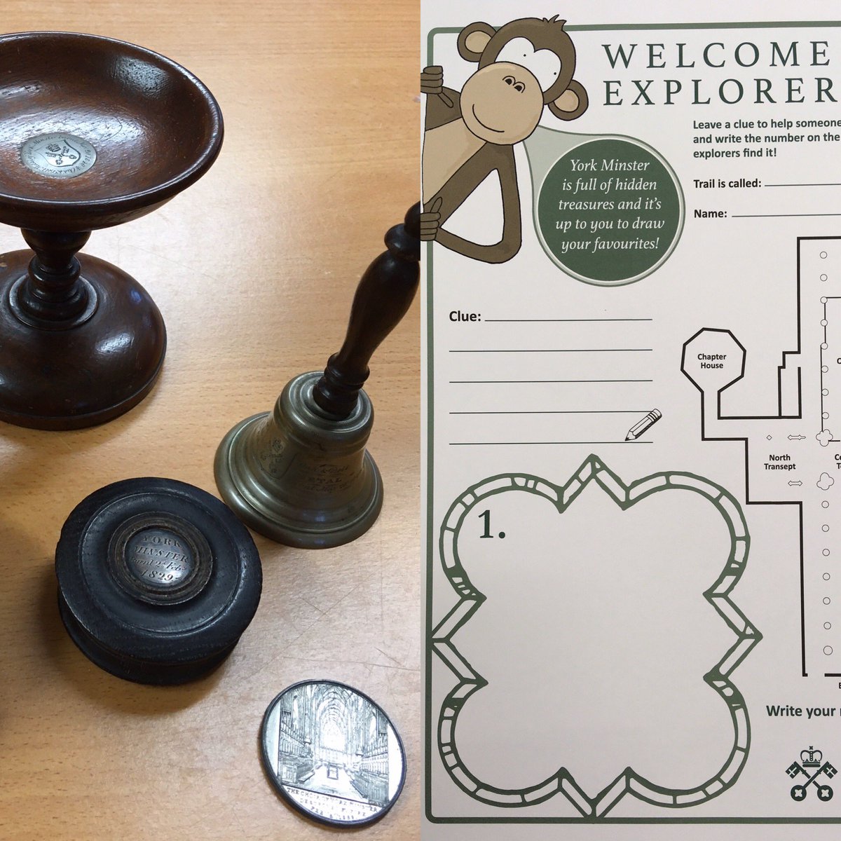 YorkMinLearning's tweet photo. Take a closer look at our historic handling collection this Resident’s Weekend! These objects were made from remains of the 1829 and 1840 fires at @York_Minster. Why not design your own family friendly treasure hunt too?! #residentsweekend #york #free #thingstodo #families #fun https://t.co/cWiOIzqhAp