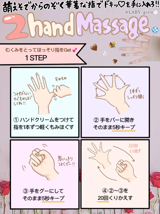 スタイルに自信ないけど #華奢 に見せたい～～??なら  #手指痩せ がおすすめじゃい?

意識高い系女子に学んだ萌えそでからのぞく華奢な手アピールで色気アップ♡ヤツをドキッとさせるんだってばよ?

あ、手が触れた時のつるすべ感は欠かせないから #ハンドクリーム これ絶対?

#2ハンドマッサージ 