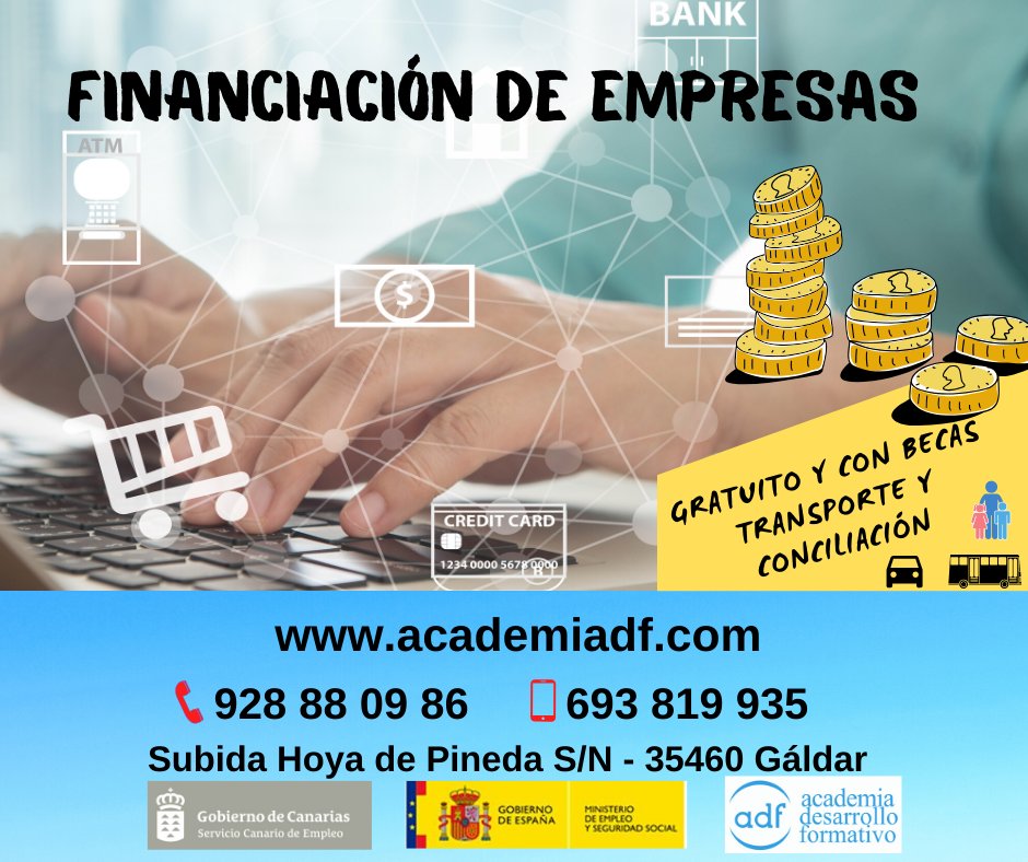 AcademiaADF's tweet photo. ➡️ FINANCIACIÓN DE EMPRESAS
homologado en toda Europa (nivel 3), dirigido a todas las personas que quieran aprender a gestionar cualquier empresa.
👉🏼 PREINSCRÍBETE ➡️ https://t.co/DHj5iWmGXO ⬅️
💪🏼 630 horas de formación
📞 928 88 09 86
📱  693 819 935 https://t.co/krwLrD6wEA