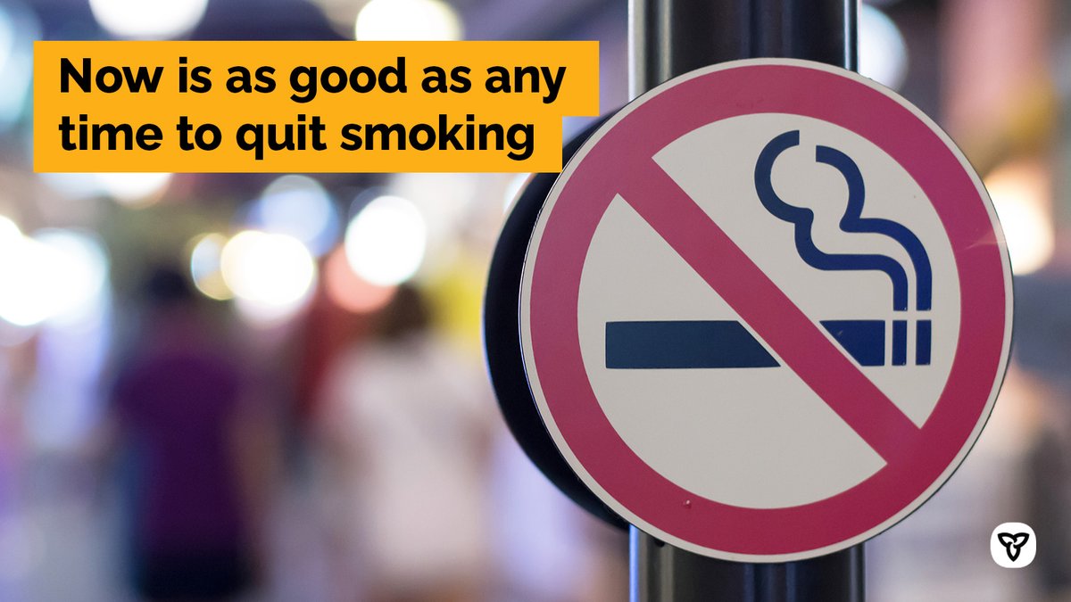 Photo of a no smoking sign. Image Text: "Now is as good as any time to quit smoking."