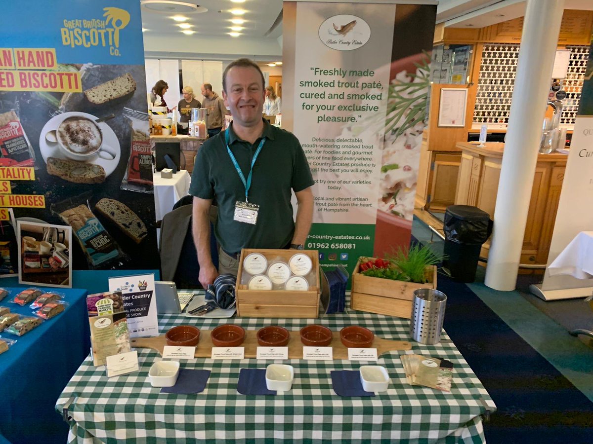 The pate is delicious 😋. Lovely fellow exhibitor @hampshiretrout you have to come and try. #firststopsupplies #cateringsupplies #troutpate #hampshiretrout #delicious #haveatry #lpts2020 #buylocal