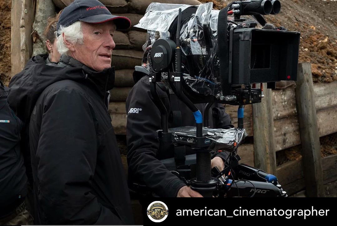 ProtectingtheF's tweet photo. “For his work on the World War I drama 1917, Roger Deakins, ASC, BSC has been nominated for an ASC Award, BAFTA Award, and Academy Award for Best Cinematography.
.
Photo by François Duhamel, SMPSP, courtesy of Universal Pictures. “ 
From @AmericanCine .
.
.
#cinematography https://t.co/wHsCEuSm3H