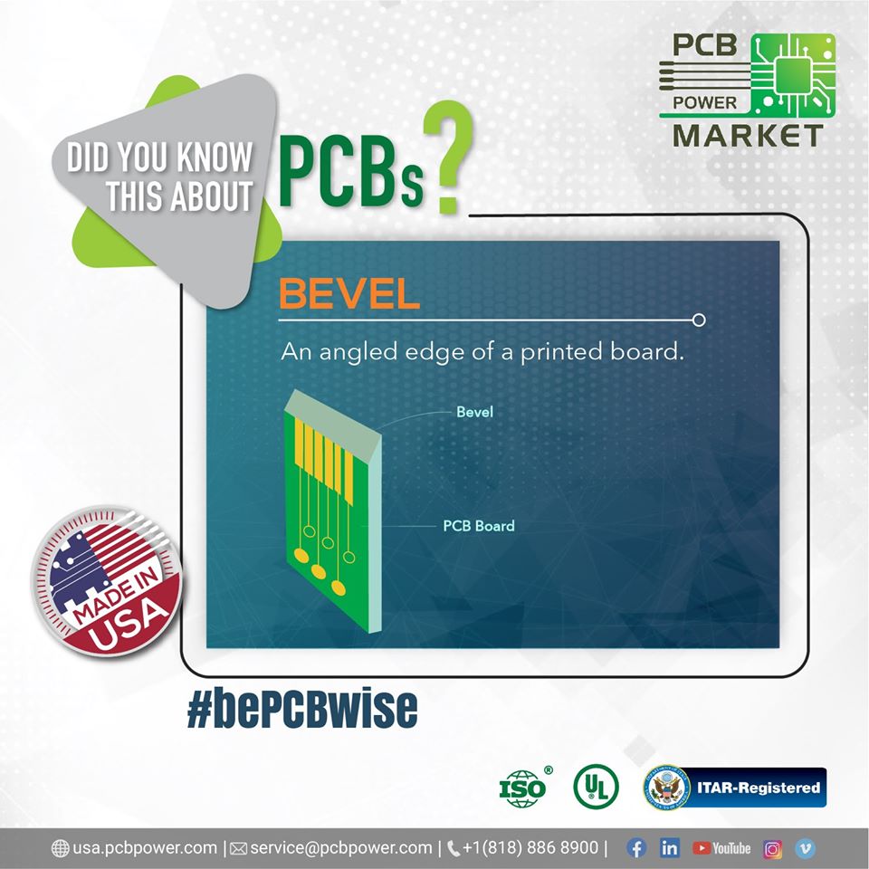 bepcbwise's tweet image. A bevel is typically used to soften the edge of a piece for the sake of safety, wear resistance, aesthetics or to facilitate mating with another piece.

#bePCBwise #printedcircuitboard #didyouknow #pcbpowerinc #bevel