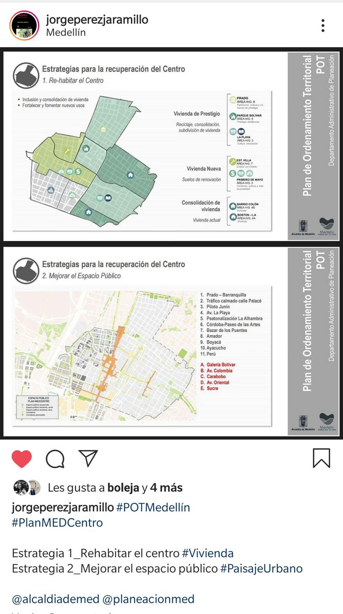 PerezJaramilloA's tweet photo. @WaldirOchoa Así es, se requiere repoblar el centro con vecinos e instituciones, la vivienda es estructural
El plan #MedCentro formulado en el marco del #POTMedellín 2015 planteó un conjunto de estrategias.
@monpabon actual gerente del Centro @AlcaldiadeMed trabajó en él y lo conoce muy bien https://t.co/fehjHQDQuN