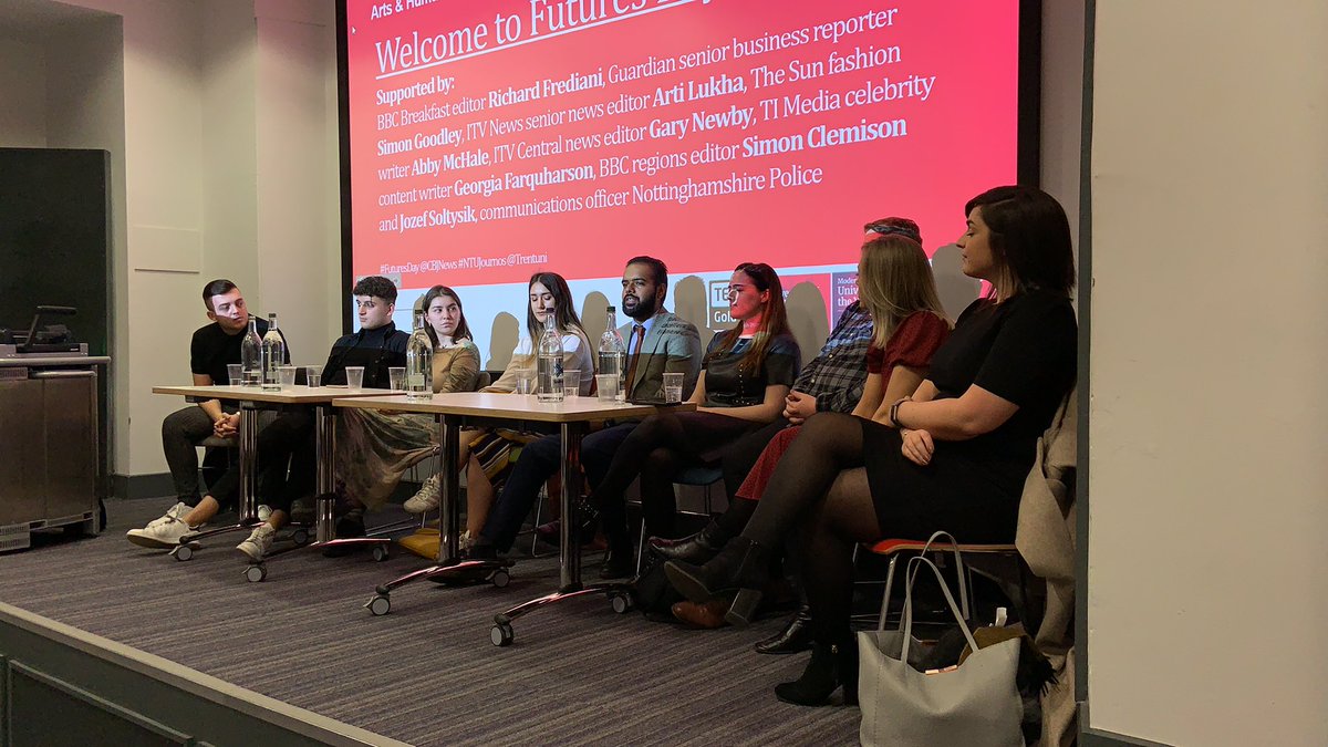 Nine alumni from a range of industry positions “which is testament to our courses and what they offer” - Tracy Powell, Course Leader, Journalism #ntujournos #cbjnews @TrentUni #journojobs #timetowork #careerschat