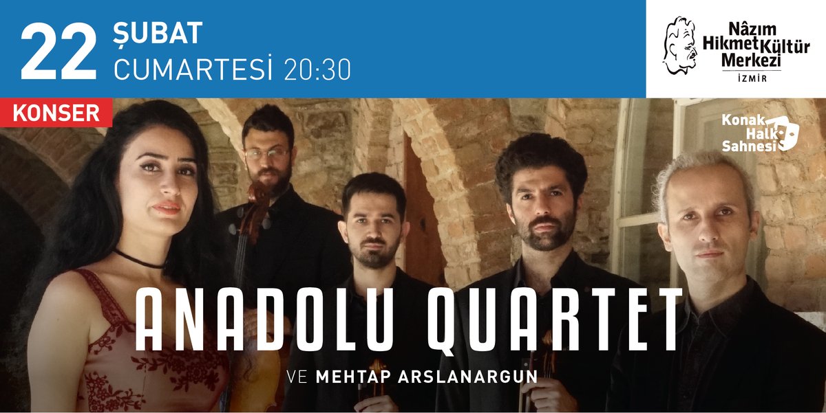 22 Şubat'ta İzmir Nazım Hikmet Kültür Merkezi'nde olacağız, tüm dostları bekleriz.

İletişim : 0232 46 444 46

Aşağıdaki link üzerinden indirimli bilet temin edilebilir.

izmir.nhkm.org.tr/etkinlikler/an…