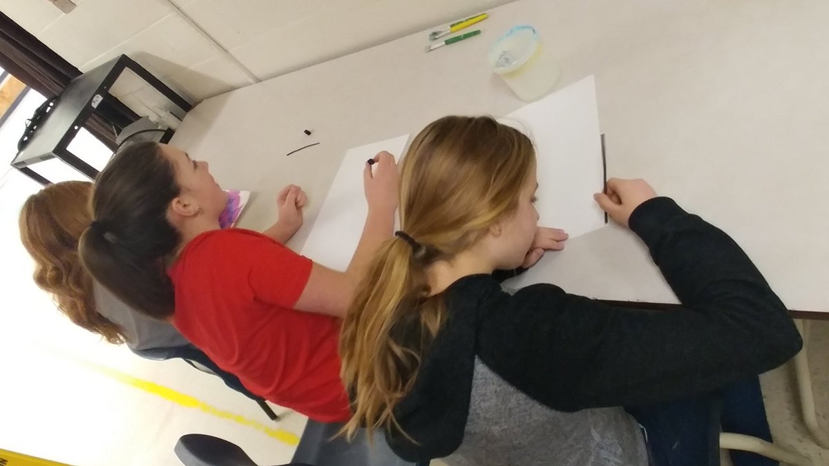 MrsTRichard's tweet photo. So engaged with our artwork this morning. Recreating pictures that inspired our stories using charcoals. #messywork #happystudents #happyteacher https://t.co/dSYJPAvnrh