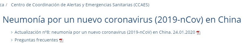 ℹ️ El Centro de Coordinación de Alertas y Emergencias de Sanitarias de <a href="/sanidadgob/">Ministerio de Sanidad</a> ha creado un espacio en su web donde comparte información sobre el nuevo #coronavirus en China
👉Actualizaciones diarias
👉Preguntas frecuentes
mscbs.gob.es/profesionales/…
