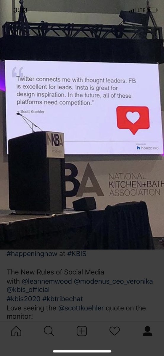 My thoughts about Social Media at KBISneXt #KBIS2020 <a href="/KBIS/">KBIS</a> <a href="/thenkba/">The NKBA</a> <a href="/KBtribechat/">KBtribechat™</a> <a href="/Stacy__Garcia/">Stacy Garcia</a> <a href="/Modenus/">MODENUS MEDIA</a> <a href="/flying_camel/">Flying Camel</a>