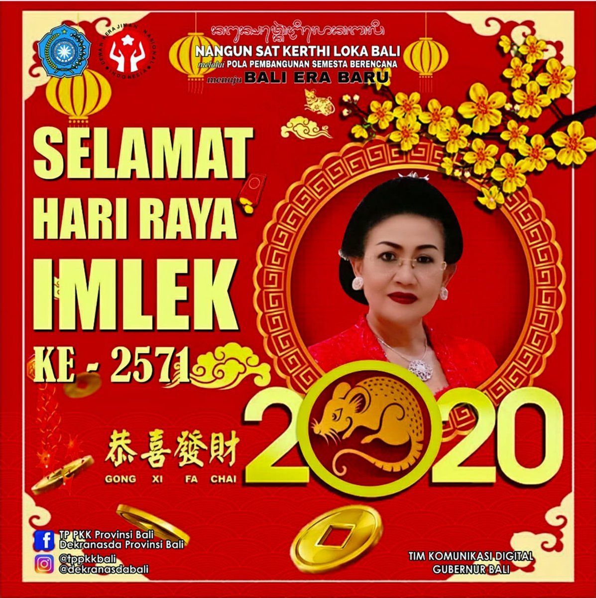 Jangan menunggu waktu yang sempurna, sebab setiap saat adalah kesempurnaan bagi yang berusaha. Selamat Tahun Baru Imlek 2020. Gong Xi Fa Cai!.

#NangunSatKerthiLokaBali
#GubernurBali
#KosterAce
#TP_PKKBali
#DekranasdaBali
#BundaLover
#Imlek2020