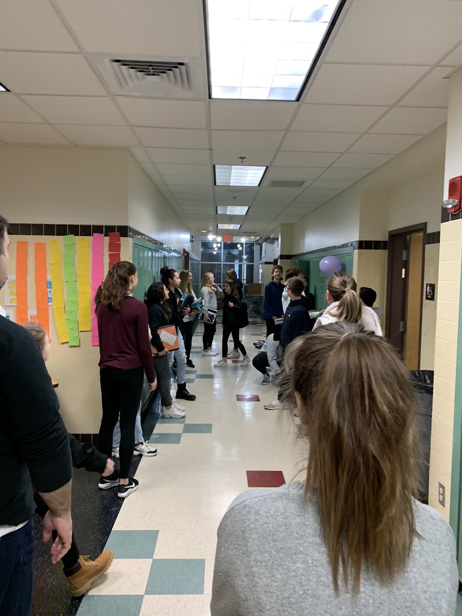 McCallMathClass's tweet image. Friday morning....playing “keep it off the floor” with the random balloon found in the hallway....great start to the morning before homeroom!