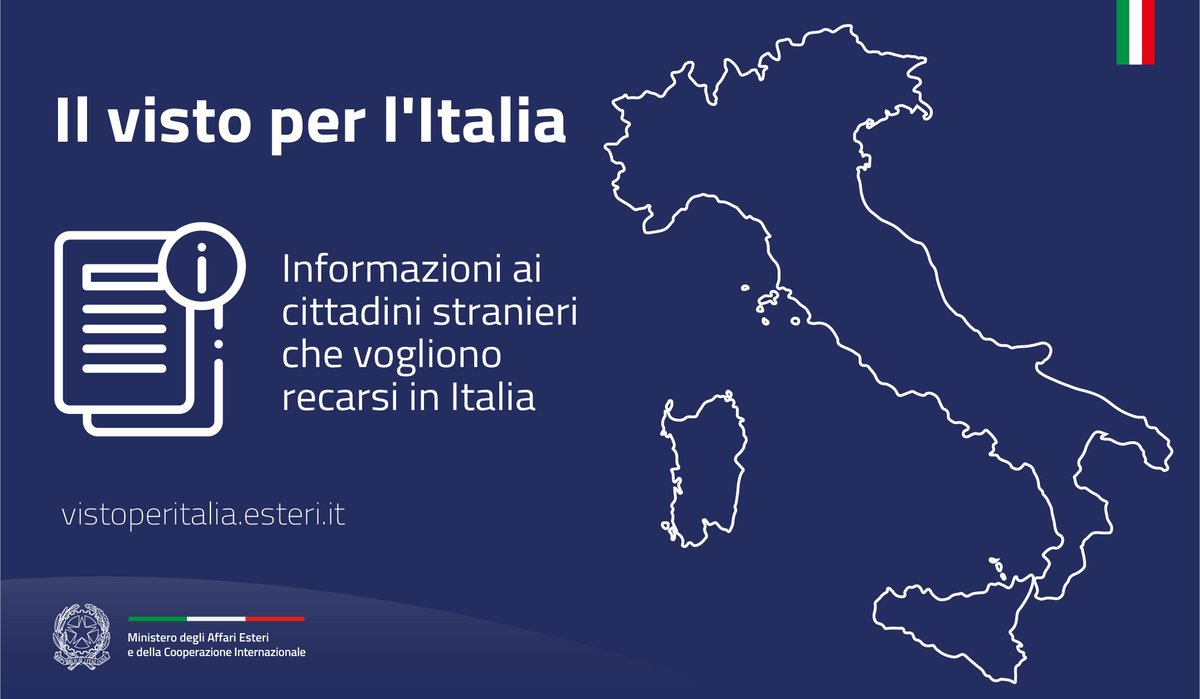 ItalyMFA's tweet photo. #ConfConsoli | “Il visto per l’Italia” è il portale della #Farnesina per i cittadini stranieri che desiderano visitare il nostro Paese.💻🇮🇹
Per scoprire se occorre il visto e come richiederlo⤵️ https://t.co/5kMPxzzeat https://t.co/6X8uKX3I5e