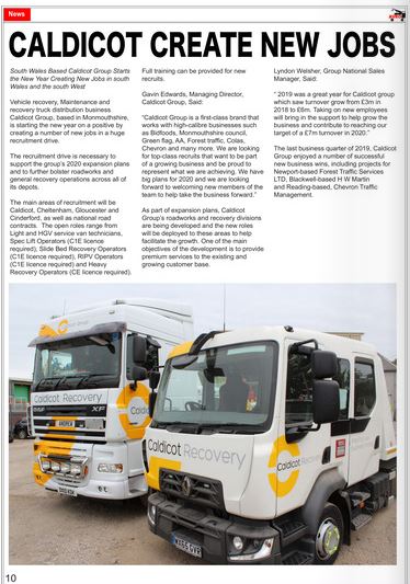 Great press coverage this month in @AVROLtd  We are creating new jobs in Wales and the south West.