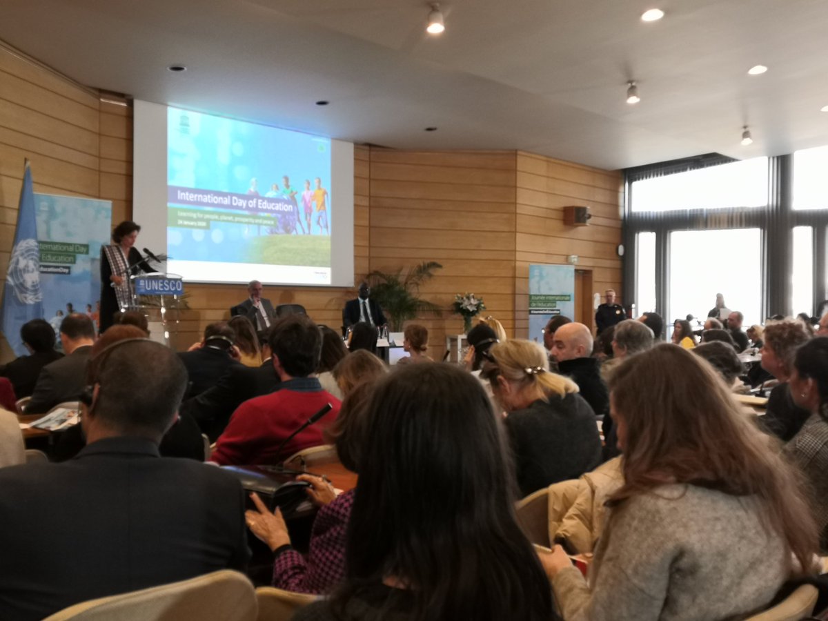 'There is no sustainable solution to world issues which does not pass first through education' <a href="/AAzoulay/">Audrey Azoulay</a> <a href="/DayEducation/">EducationDay</a> @learningplanet_