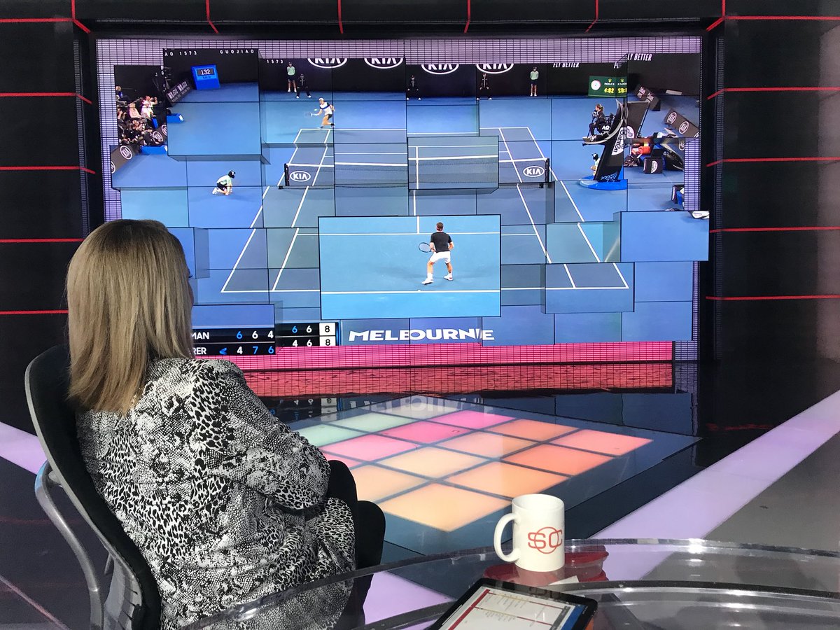 Randy Scott (@RandyScottESPN) on Twitter photo 24/01/2020 13:48:49 Our #AustralianOpen setup is better than yours for this Federer match @RB_Mrs Our #AustralianOpen setup is better than yours for this Federer match @RB_Mrs