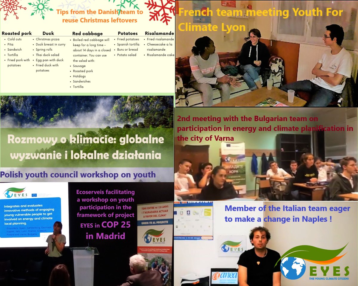 EYES Project on #ClimateChange - European overview - December, 2019 - January 2020
<a href="/ErasmusEyes/">Project EYES Erasmus +</a>
<a href="/Ecoserveis/">Associació Ecoserveis Cultura Energètica</a> <a href="/granollers/">Granollers</a> <a href="/ALEC_Lyon/">ALEC Lyon</a>, ANEA Napoli, EC Network, EUC Syd, UBBSLA, Polska Sieć Energie Cités