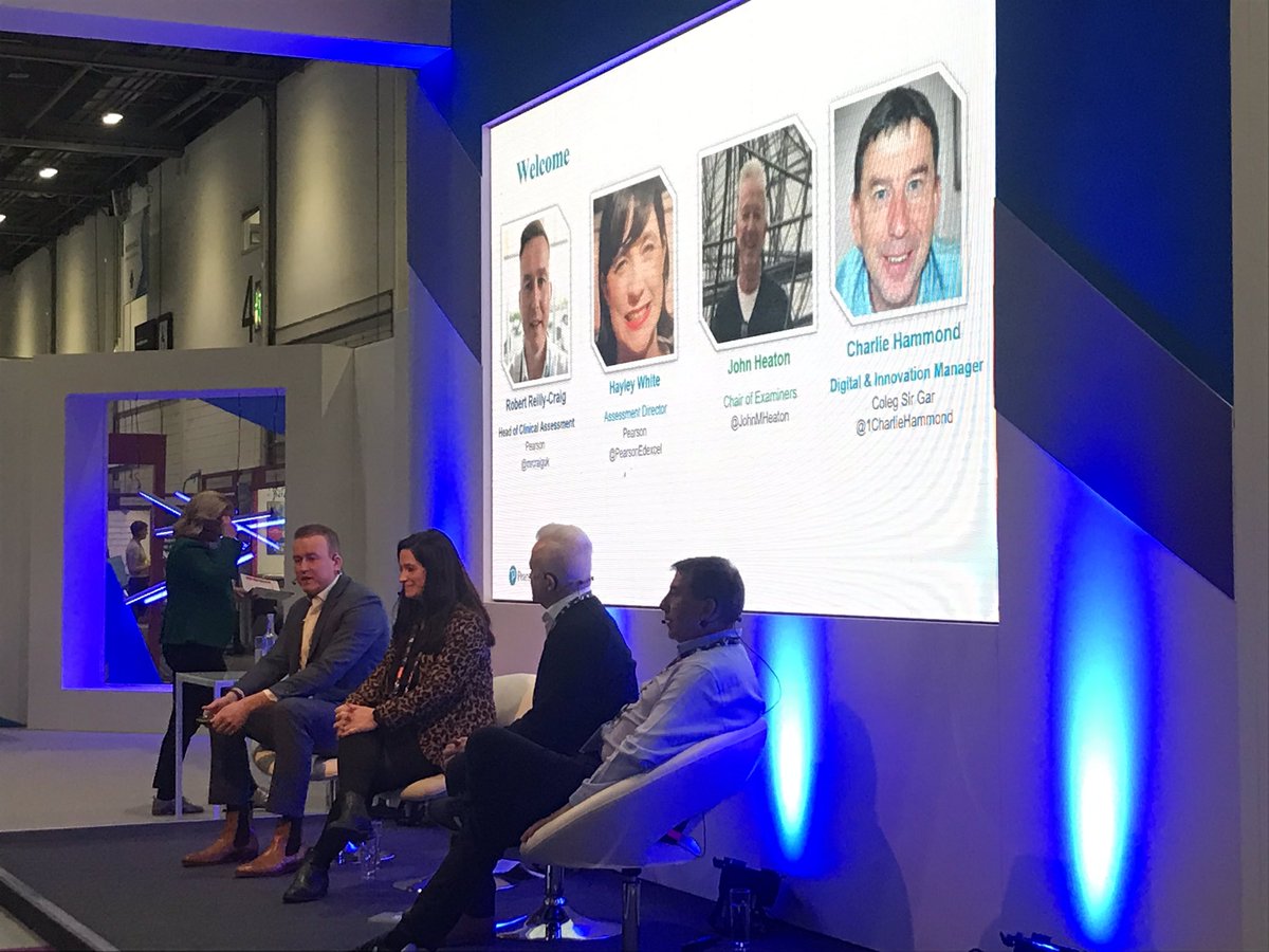 DeborahShelley's tweet photo. @PearsonSchools @mrcraiguk and Assessment Director, Hayley White, leading the way and opening the conversation on digital assessment. #Bett2020 #pearsonassess https://t.co/7ggMZKz09I