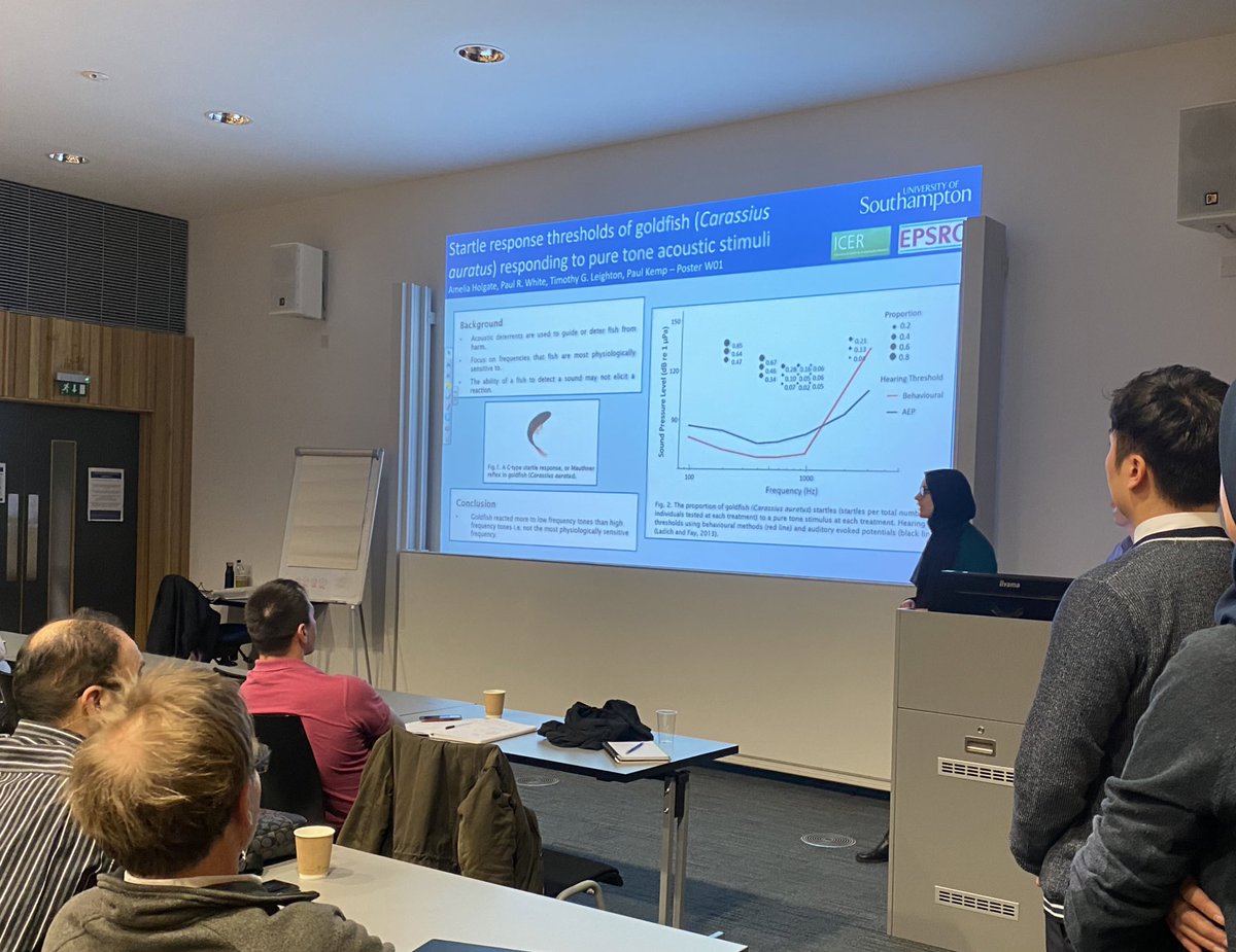 Some of the @UoS_ICER members discussing their PhD projects for the UoS engineering research showcase @Paul_Kemp_Fish