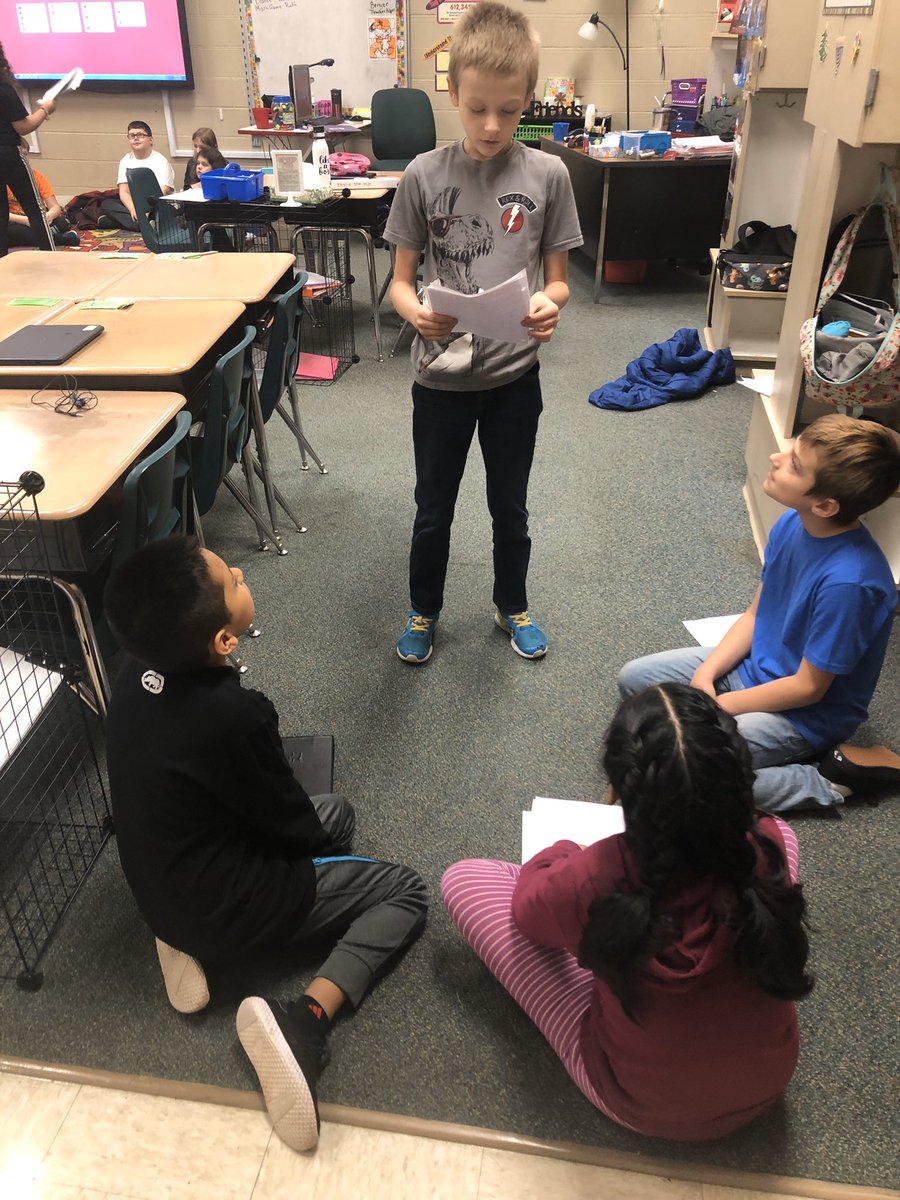 bhicks2220's tweet photo. @BlytheBower We are sharing our informational stories with our peers and listening to feedback. I am so proud of their hard work and their support of each other. “Don’ be embarrassed to share. It’s just us. We are family.” - an awesome 4th grade friend. #writersworkshop #bbbam https://t.co/OZiTUl5o1A