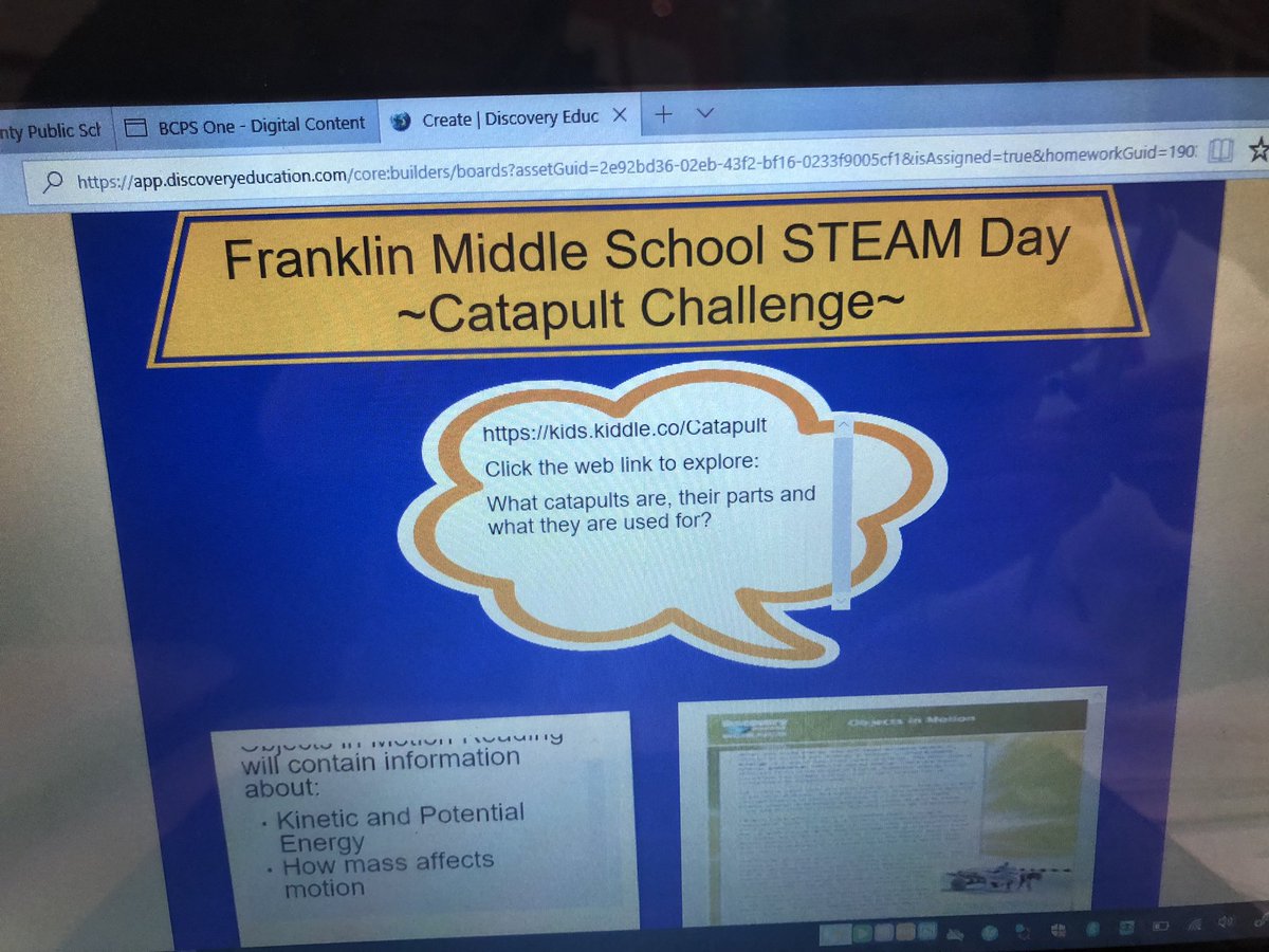 MsPalmisano's tweet photo. Catapult Challenge @FMS_BCPS STEAM Day @CTE_BaltCoPS @BCPSSci @SchifferB @jmbirnbaum1 @ms_madigan https://t.co/3QpHfCR8ow