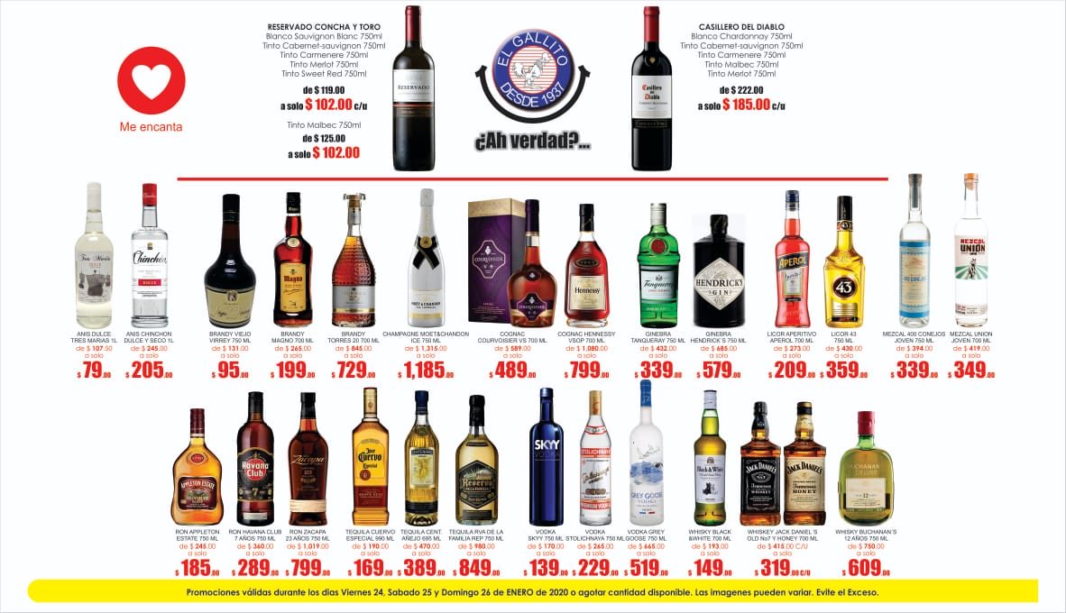 vinoselgallito's tweet photo. ¡Increíbles nuestras promociones!
#brandymagno #anischinchon #torres20 #moetchandon #courvoisier #hennessy #tanqueraygin #hendricks #aperol #licor43 #400conejos #mezcalunion #appletonestate #cuervoespecial #vodkaskyy #stolichnaya #greygoose #blackandwhite #jackdaniels #buchanans https://t.co/5KbEHJlgDL