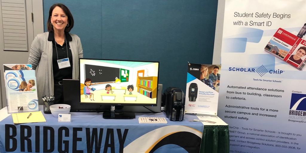 bridgewayid's tweet photo. #PSSCA is in full swing. Bridgeway's Joanna Weitzel is ready to show you the latest in behavior modification solutions and Zebra's easy-to-use, desktop card printer, the #ZC50. Stop by or visit https://t.co/SA2HKh7gYz for contact info. https://t.co/UrpFpABiB3